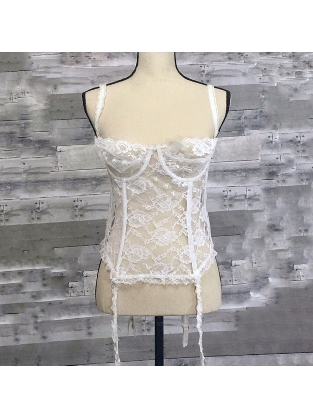 White ruffle & lace corset - Picture 2 of 8